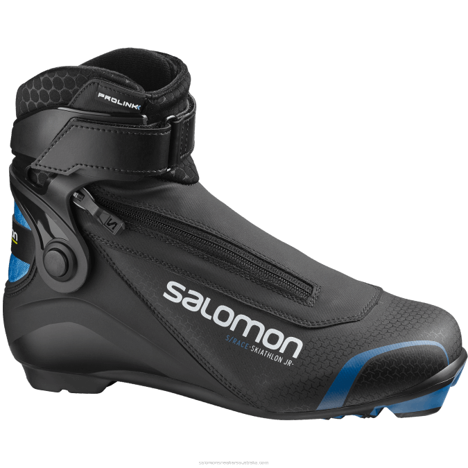 Junior - Kids' Skating Classic Nordic Boots - S/Race Skiathlon Junior Prolink V42L1412 Salomon Black/Process Blue - Salomon Australia