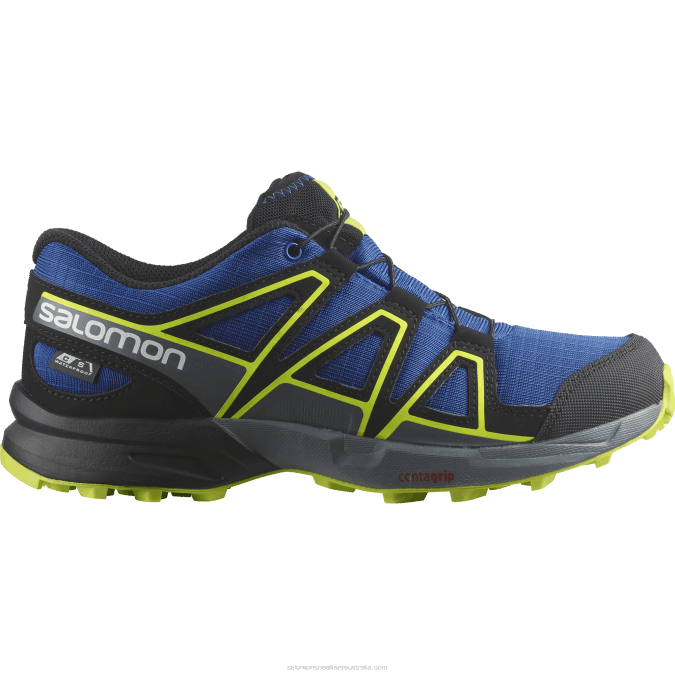 Junior - Kids' Shoes - Speedcross Clima Waterproof V42L1344 Salomon Nautical Blue/Black/Acid Lime - Salomon shoes