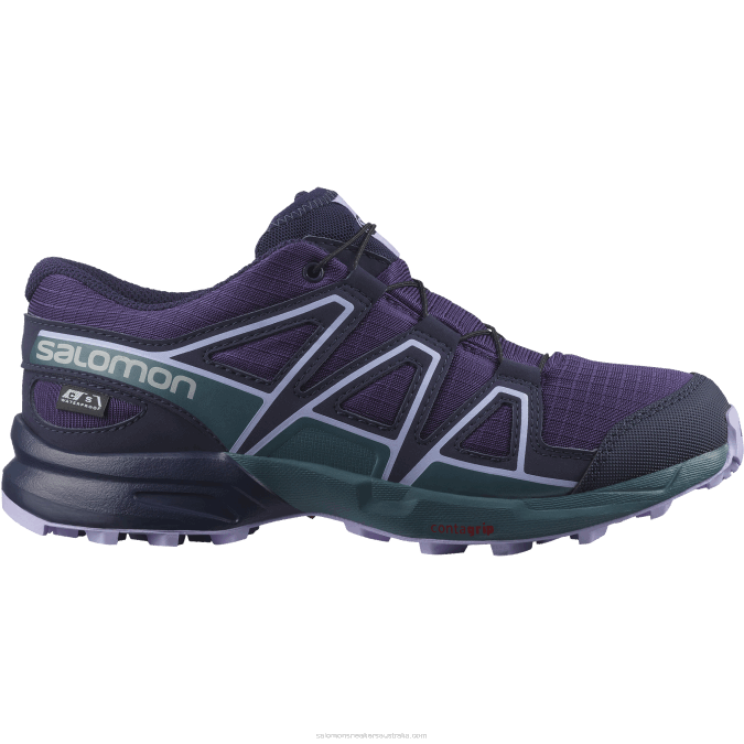 Junior - Kids' Shoes - Speedcross Clima Waterproof V42L1345 Salomon Grape/Mallard Blue/Lavender - Salomon Australia