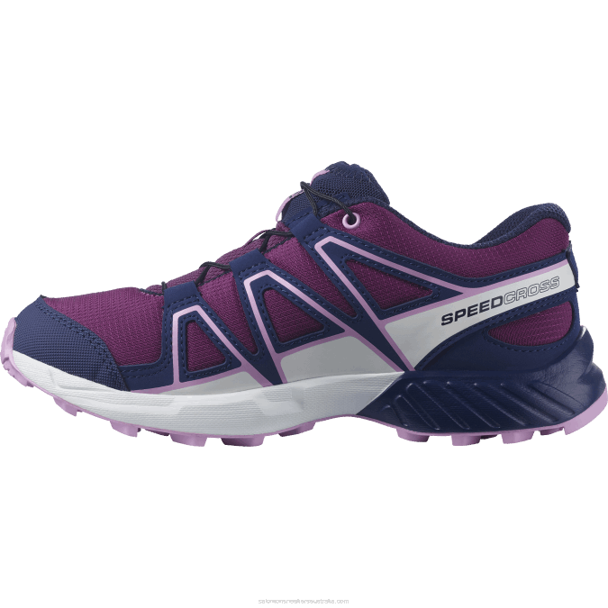 Junior - Kids\' Shoes - Speedcross V42L1355 Salomon Plum Caspia/Evening Blue/Orchid - Salomon sneakers Australia