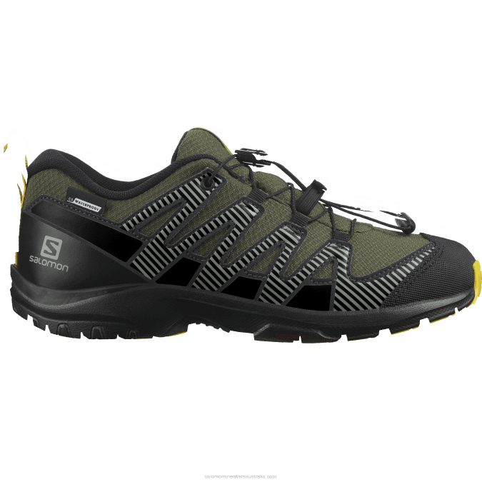 Junior - Kids' Shoes - Xa Pro V8 Clima Waterproof V42L1362 Salomon Olive Night/Black/Sulphur - Salomon shoes