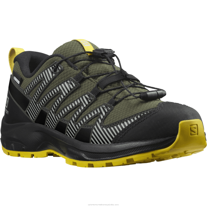 Junior - Kids\' Shoes - Xa Pro V8 Clima Waterproof V42L1362 Salomon Olive Night/Black/Sulphur - Salomon shoes