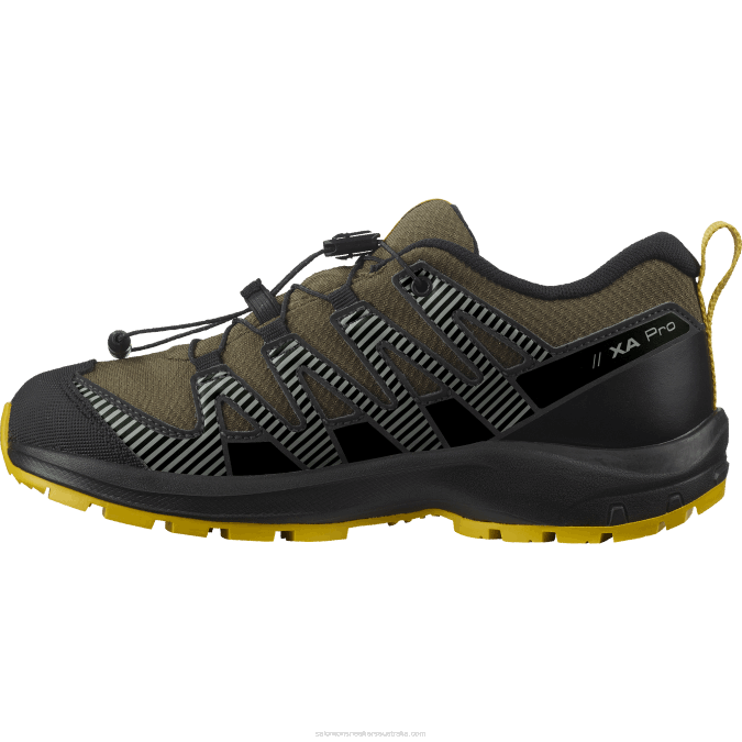 Junior - Kids\' Shoes - Xa Pro V8 Clima Waterproof V42L1362 Salomon Olive Night/Black/Sulphur - Salomon shoes