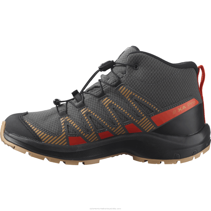 Junior - Kids\' Shoes - Xa Pro V8 Mid Clima Waterproof V42L1342 Salomon Magnet/Acorn/Cherry Tomato - Salomon Australia