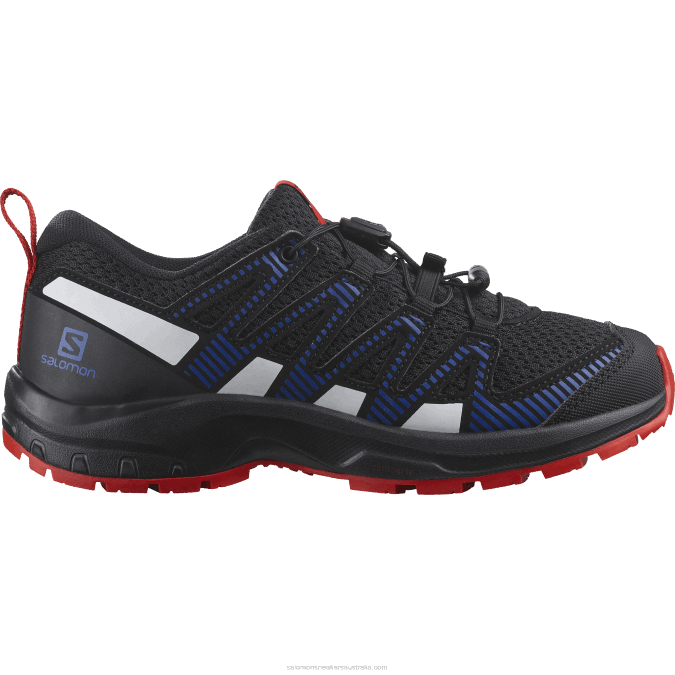Junior - Kids' Shoes - Xa Pro V8 V42L1356 Salomon Black/Lapis Blue/Fiery Red - Salomon shoes