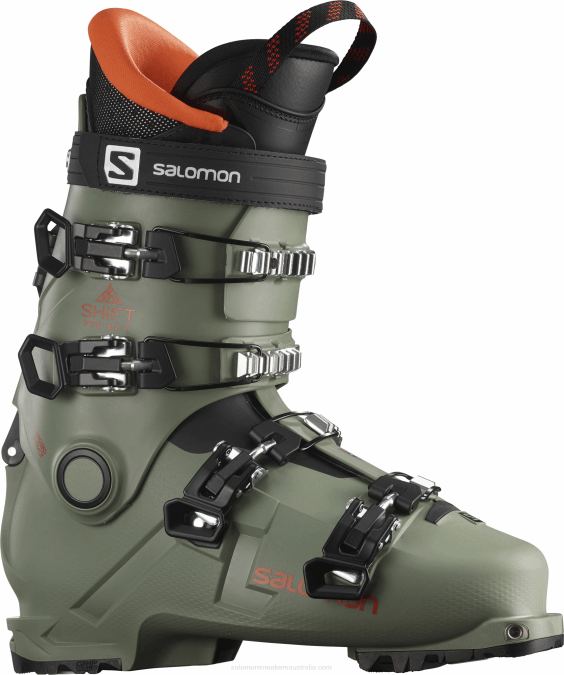 Junior - Kids' All-Mountain Boots - Shift Pro 80T At V42L1373 Salomon Oil Green/Black/Orange - Salomon sneakers Australia