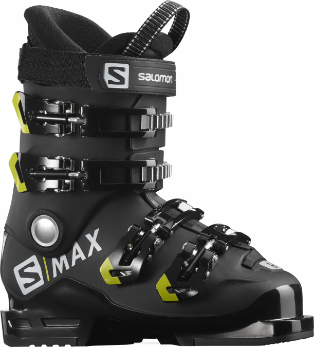 Junior - Kids' On-Piste Boots - S/Max 60 Rt V42L1375 Salomon Black/Acid Green - Salomon Australia