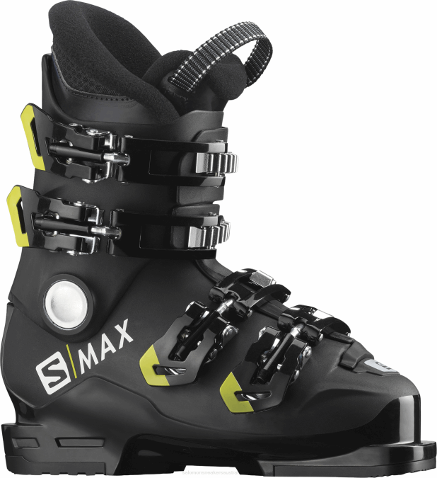 Junior - Kids' On-Piste Boots - S/Max 60 Rt V42L1376 Salomon Black/Acid Green - Salomon sneakers Australia