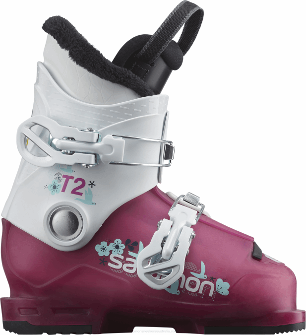 Junior - Kids' On-Piste Boots - T2 Rt Girly V42L1380 Salomon Rose Violet Translucent/White - Salomon shoes