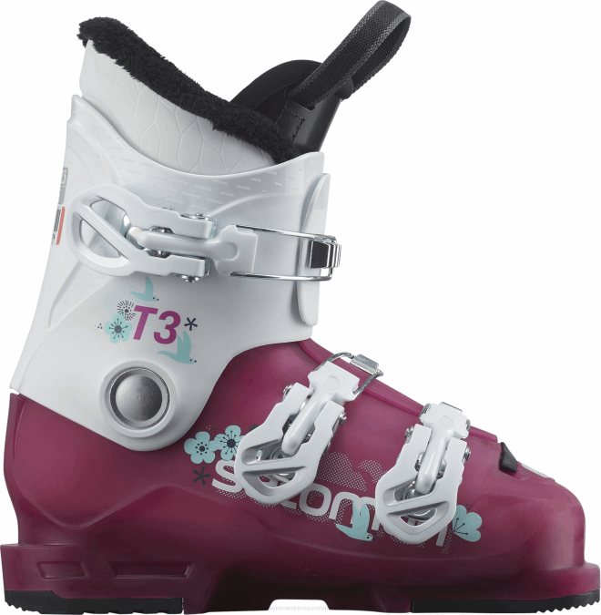 Junior - Kids' On-Piste Boots - T3 Rt Girly V42L1424 Salomon Rose Violet Translucent/White - Salomon Australia