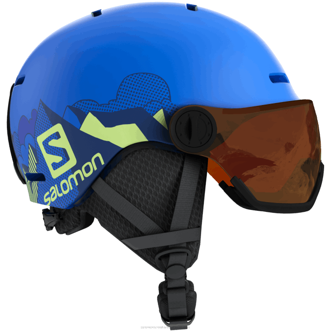 Junior - Kids' Helmet - Grom Visor V42L1391 Salomon Pop Blue Mat - Salomon sneakers Australia