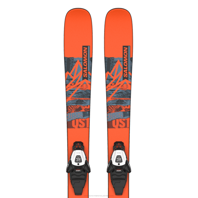 Junior - Kids' Freestyle Ski Package - Qst Spark M (And L6) V42L1365 Salomon Flame/Copen Blue/Black - Salomon shoes