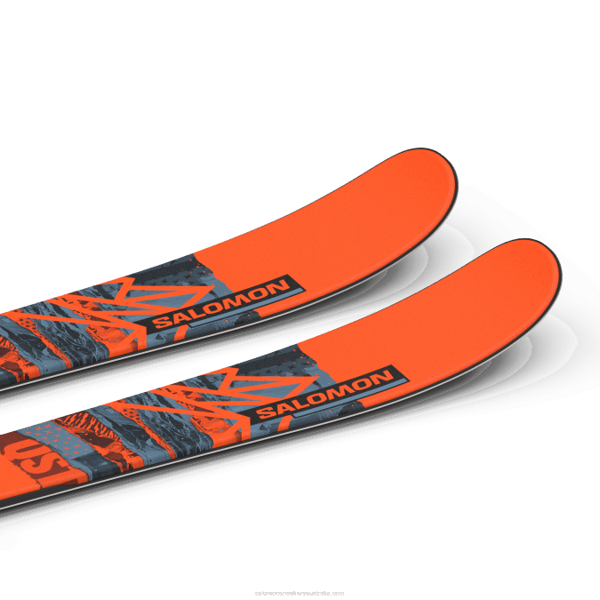 Junior - Kids\' Freestyle Ski Package - Qst Spark M (And L6) V42L1365 Salomon Flame/Copen Blue/Black - Salomon shoes