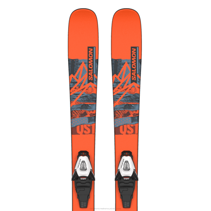 Junior - Kids' Freestyle Ski Package - Qst Spark S (And C5) V42L1368 Salomon Flame/Copen Blue/Black - Salomon shoes