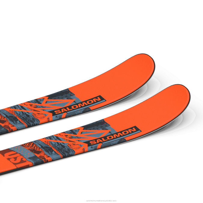 Junior - Kids\' Freestyle Ski Package - Qst Spark S (And C5) V42L1368 Salomon Flame/Copen Blue/Black - Salomon shoes