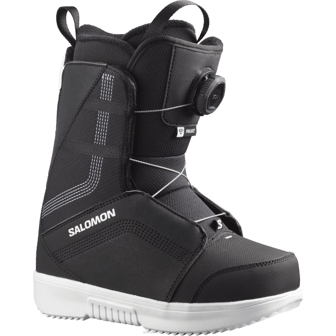 Junior - Kids' Snowboard Boots - Project Boa V42L1404 Salomon Black/White - Salomon Australia