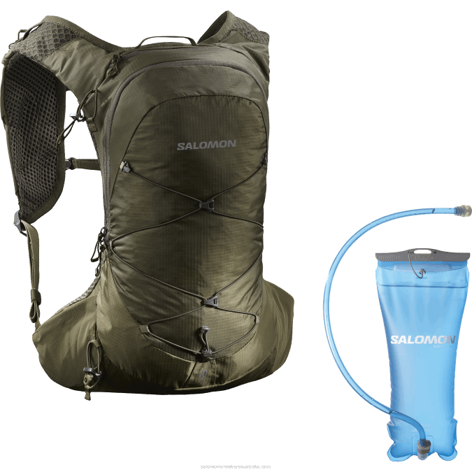 Men's Hiking Bag - Xt 10 Bladder V42L360 Salomon Olive Night/Martini Olive - Salomon Australia
