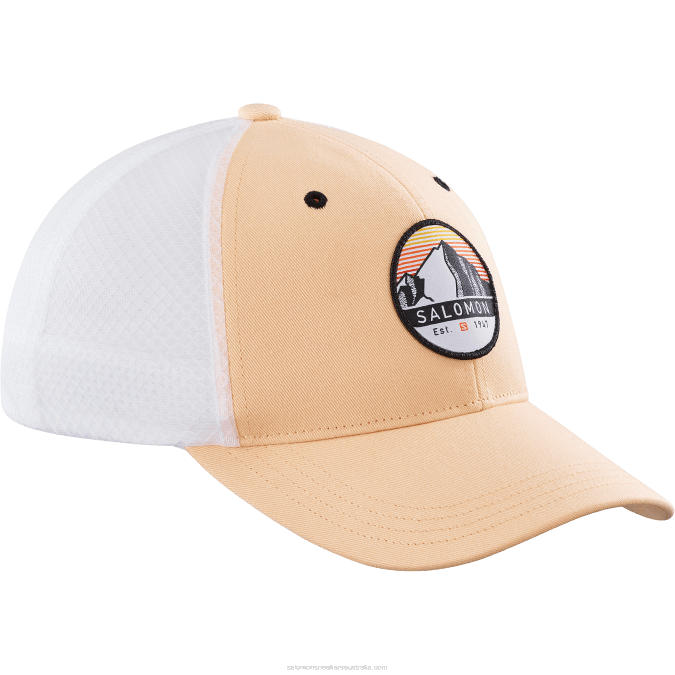 Men's Curved Cap - Trucker V42L439 Salomon Apricot Ice/White - Salomon shoes