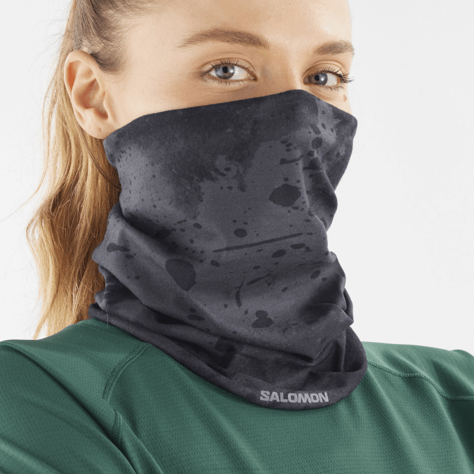 Men\'s Neckwarmer - Cross V42L449 Salomon Deep Black/Ao/Periscope - Salomon sneakers Australia