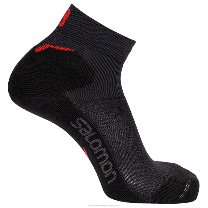 Men's Socks - Speedcross Ankle V42L463 Salomon Ebony/Racing Red - Salomon shoes