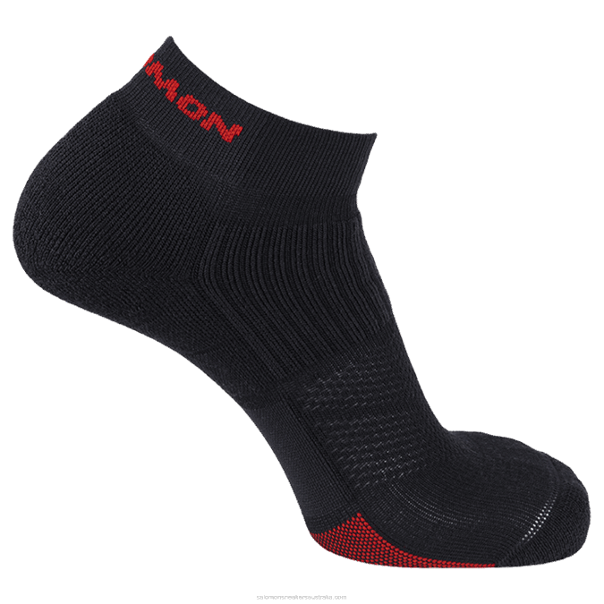 Men's Socks - X Ultra Ankle V42L464 Salomon Deep Black/Alloy/Goji Berry - Salomon Australia