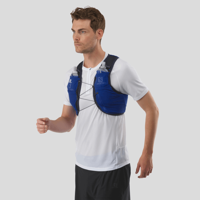 Men's Running Vest with flasks included - Active Skin 4 V42L328 Salomon Nautical Blue/Mood Indigo - Salomon Australia