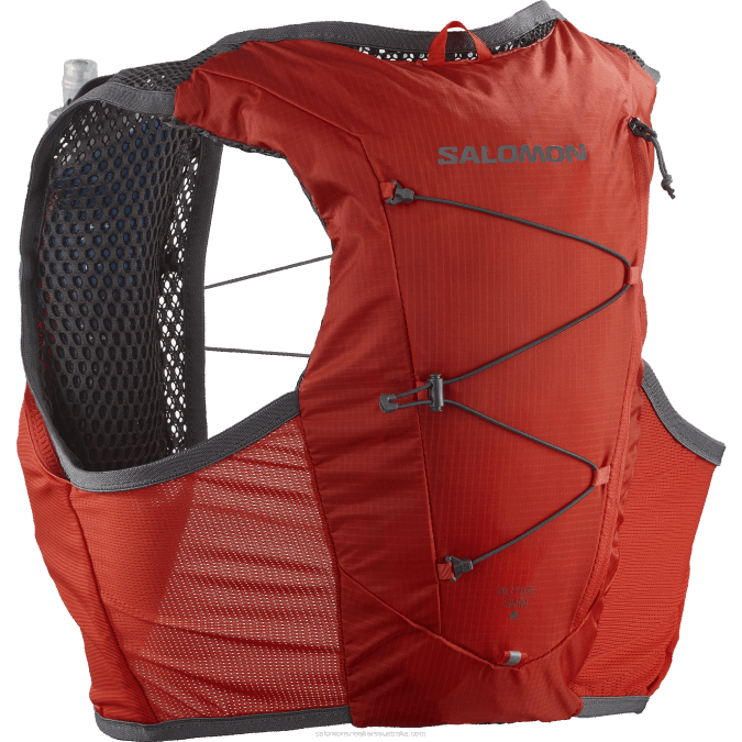 Men\'s Running Vest with flasks included - Active Skin 4 V42L331 Salomon Fiery Red/Ebony - Salomon Australia