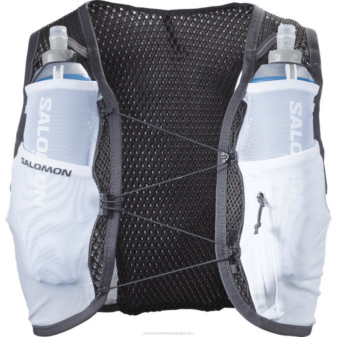 Men\'s Running Vest with flasks included - Active Skin 4 V42L333 Salomon White/Ebony - Salomon Australia