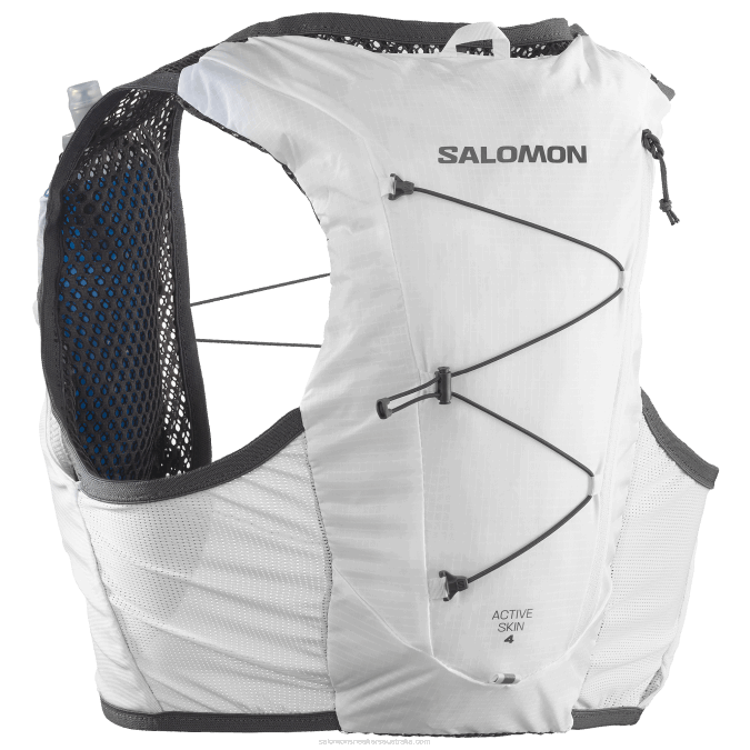 Men\'s Running Vest with flasks included - Active Skin 8 V42L327 Salomon White/Ebony - Salomon shoes