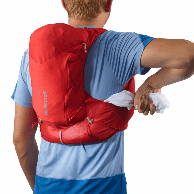 Men\'s Running Vest with flasks included - Adv Skin 12 V42L303 Salomon Goji Berry/Ebony - Salomon Australia