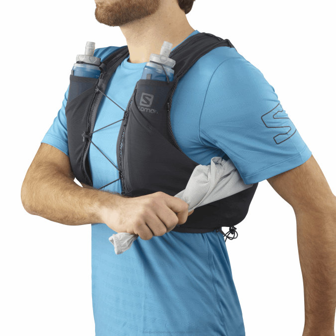 Men\'s Running Vest with flasks included - Adv Skin 5 V42L356 Salomon Ebony - Salomon shoes