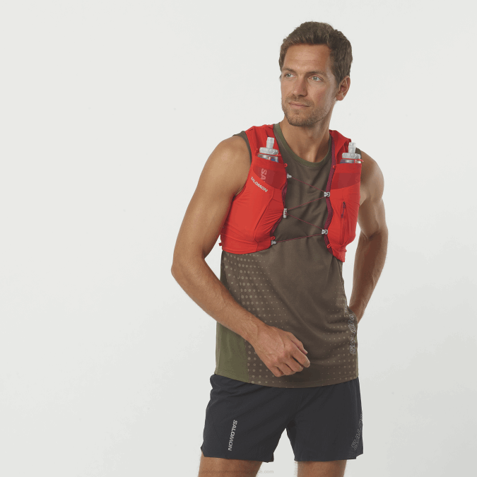 Men's Running Vest with flasks included - Sense Pro 5 V42L339 Salomon Fiery Red/Ebony/Cabernet - Salomon sneakers Australia