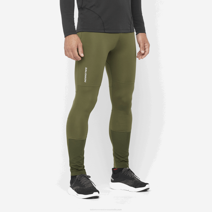 Men's Tights - Cross Run V42L252 Salomon Grape Leaf/Forest Night - Salomon Australia