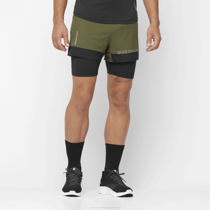 Men's Shorts - Cross 2In1 V42L278 Salomon Grape Leaf/Deep Black - Salomon sneakers Australia