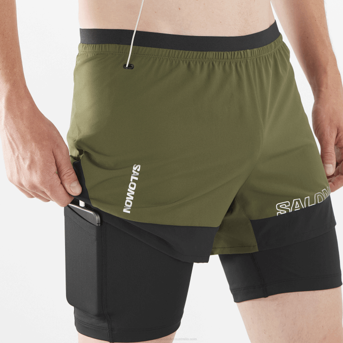 Men\'s Shorts - Cross 2In1 V42L278 Salomon Grape Leaf/Deep Black - Salomon sneakers Australia