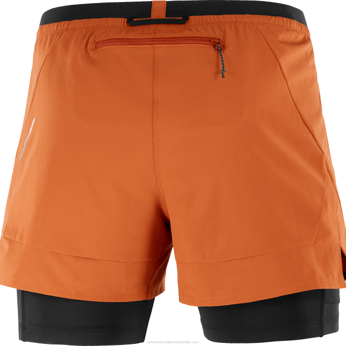 Men\'s Shorts - Cross 2In1 V42L279 Salomon Burnt Ochre/Deep Black - Salomon shoes