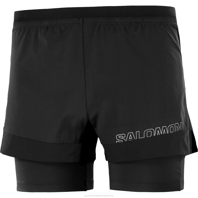 Men\'s Shorts - Cross 2In1 V42L281 Salomon Deep Black - Salomon sneakers Australia