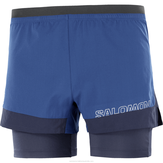 Men\'s Shorts - Cross 2In1 V42L283 Salomon Navy Peony/Night Sky - Salomon Australia