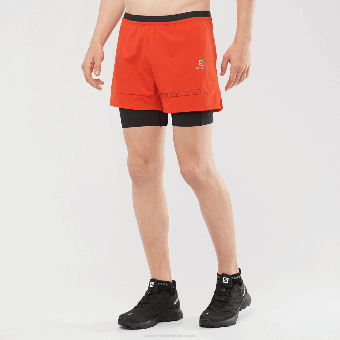 Men's Shorts - Cross 2In1 V42L284 Salomon Fiery Red - Salomon sneakers Australia