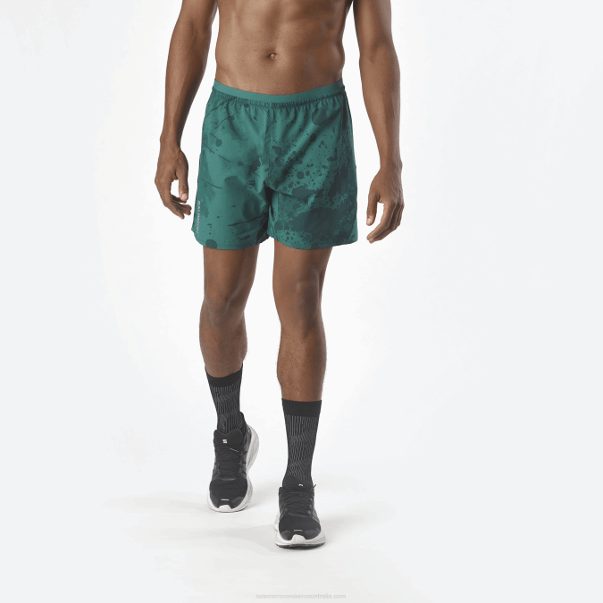Men's Shorts - Cross 7 V42L296 Salomon Pacific/Ao/Ponderosa Pine - Salomon sneakers Australia