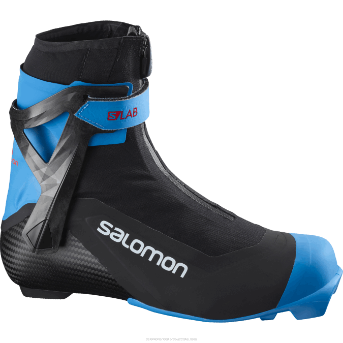Men's Skating Nordic Boots - S/Lab Carbon Skate El V42L697 Salomon Black/Process Blue - Salomon sneakers Australia