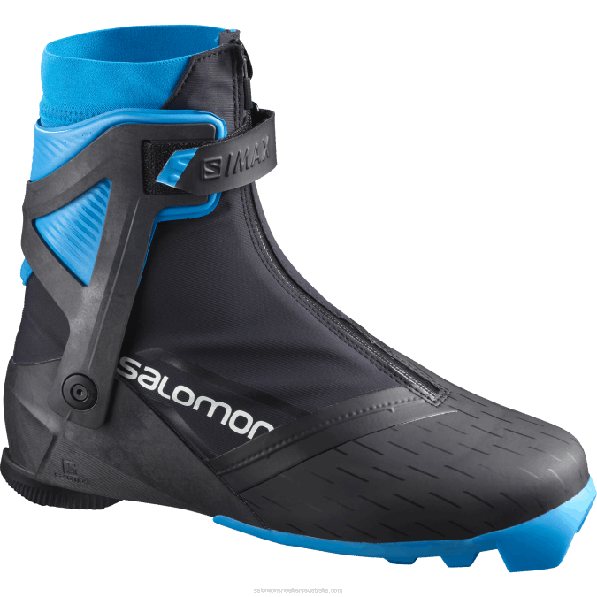 Men's Skating Nordic Boots - S/Max Carbon Skate Mv V42L690 Salomon Black/Process Blue - Salomon sneakers Australia