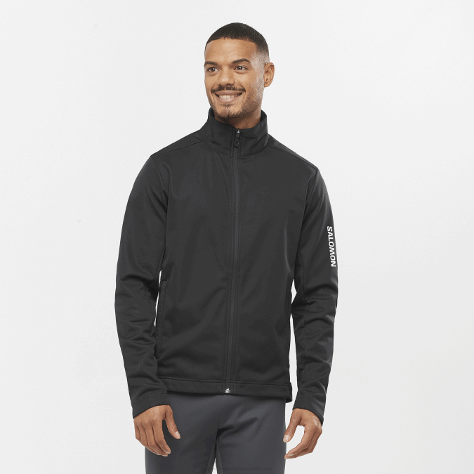 Men's Wind Jacket - Gore-Tex Infinium Windstopper V42L733 Salomon Deep Black - Salomon Australia