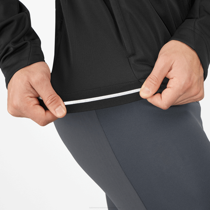 Men\'s Wind Jacket - Gore-Tex Infinium Windstopper V42L733 Salomon Deep Black - Salomon Australia