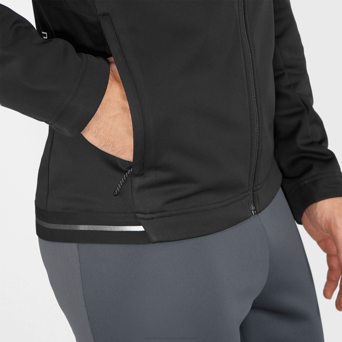 Men\'s Wind Jacket - Gore-Tex Infinium Windstopper V42L733 Salomon Deep Black - Salomon Australia