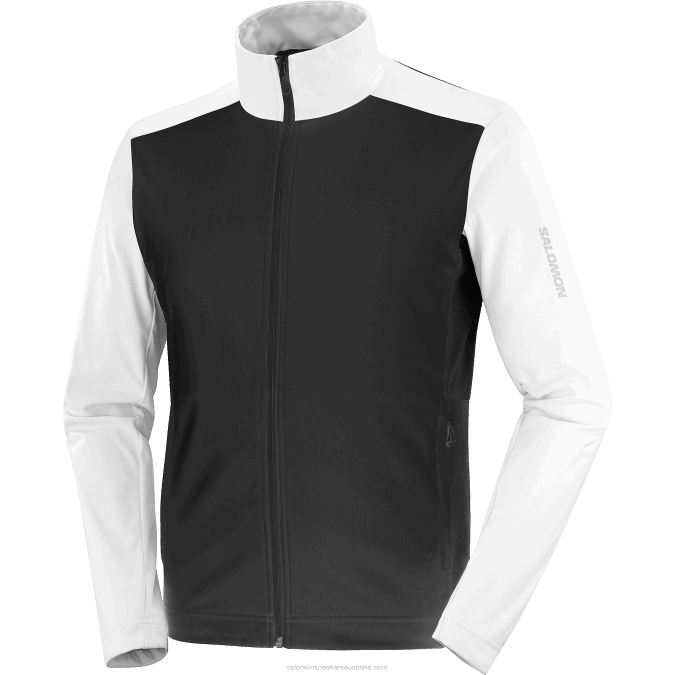 Men\'s Wind Jacket - Gore-Tex Infinium Windstopper V42L734 Salomon White/Deep Black - Salomon shoes