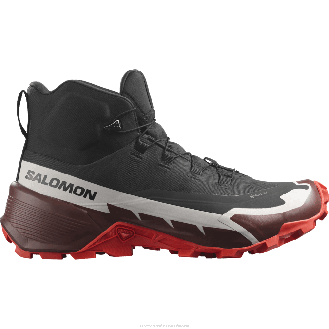 Men's Hiking Boots - Cross Hike 2 Mid Gore-Tex V42L34 Salomon Black/Bitter Chocolate/Fiery Red - Salomon sneakers Australia