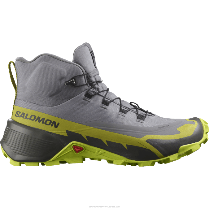 Men's Hiking Boots - Cross Hike 2 Mid Gore-Tex V42L35 Salomon Quiet Shade/Acid Lime/Golden Lime - Salomon shoes