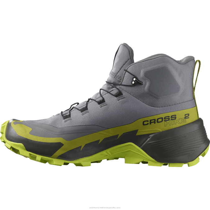 Men\'s Hiking Boots - Cross Hike 2 Mid Gore-Tex V42L35 Salomon Quiet Shade/Acid Lime/Golden Lime - Salomon shoes