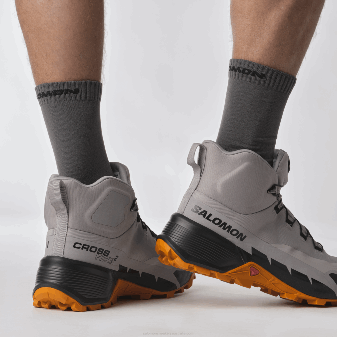 Men\'s Hiking Boots - Cross Hike 2 Mid Gore-Tex V42L37 Salomon Gull/Marmalade/Black - Salomon sneakers Australia